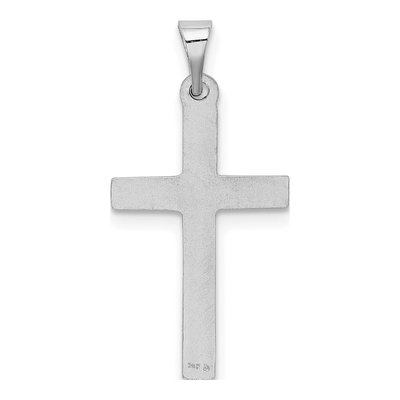 14K White Gold Hollow Cross Pendant – view 5