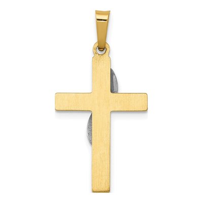 14K Two-Tone Gold Hollow Cross Drape Charm – view 5