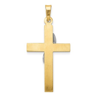 14K Two-Tone Gold Hollow Cross Drape Pendant – view 5