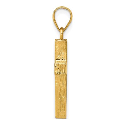 14K Yellow Gold Black Epoxy Latin Cross Pendant – view 3