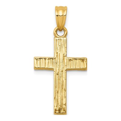 14K Yellow Gold Black Epoxy Latin Cross Pendant – view 5