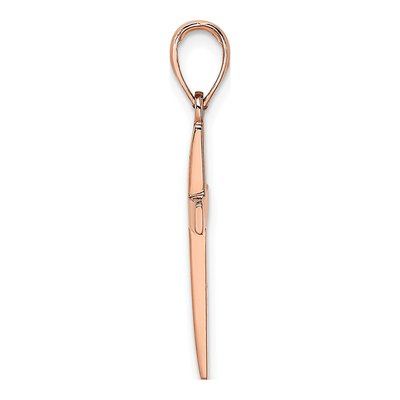 14K Rose Gold Beveled Cross Pendant – view 3