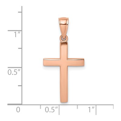 14K Rose Gold Beveled Cross Pendant – view 4