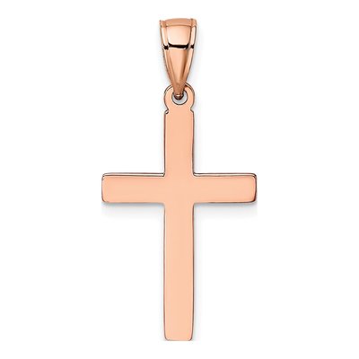 14K Rose Gold Beveled Cross Pendant – view 5