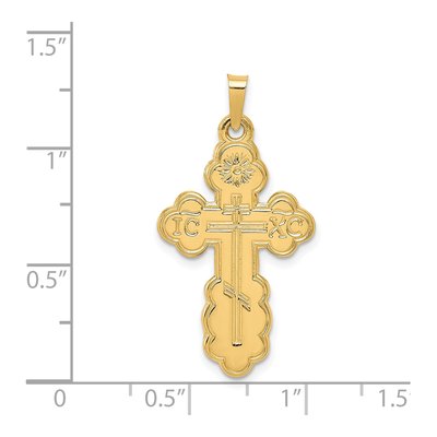 14K Yellow Gold Eastern Orthodox Cross Pendant – view 4