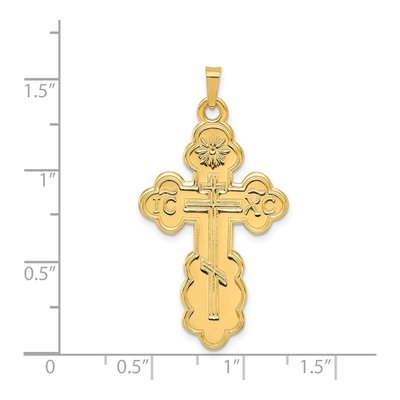 14K Yellow Gold Eastern Orthodox Cross Pendant – view 4