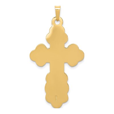 14K Yellow Gold Eastern Orthodox Cross Pendant – view 5