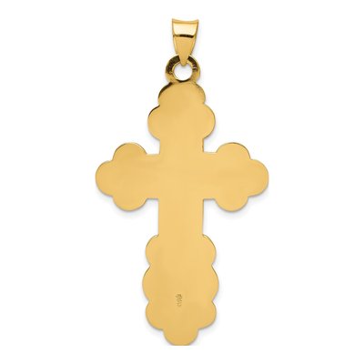 14K Yellow Gold Large Eastern Orthodox Cross Pendant – view 5