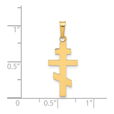 14K Yellow Gold Eastern Orthodox Cross Charm – view 4
