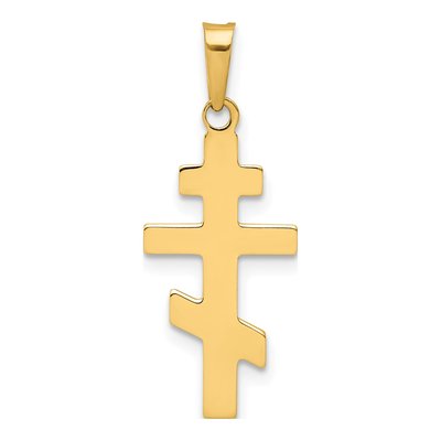 14K Yellow Gold Eastern Orthodox Cross Charm