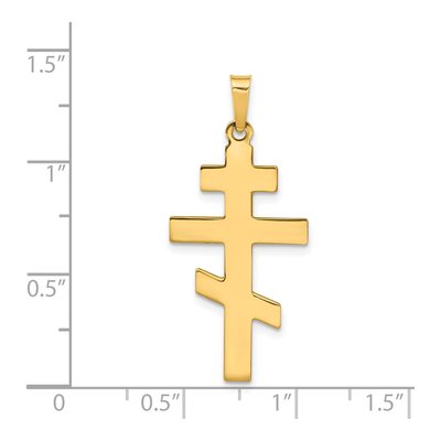 14K Yellow Gold Eastern Orthodox Cross Charm – view 3