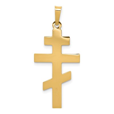 14K Yellow Gold Eastern Orthodox Cross Charm – view 4