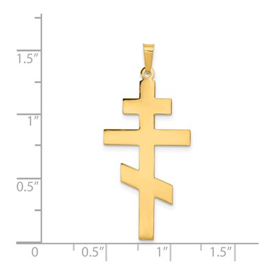14K Yellow Gold Eastern Orthodox Cross Pendant – view 4