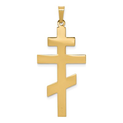 14K Yellow Gold Eastern Orthodox Cross Pendant – view 5