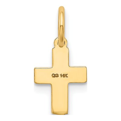 14K Yellow Gold Floral Cross Pendant – view 5