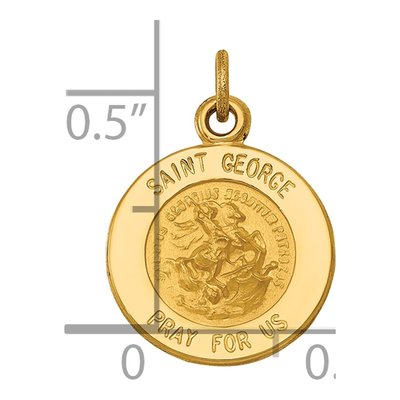 14K Yellow Gold Saint George Medal Round Charm – view 4