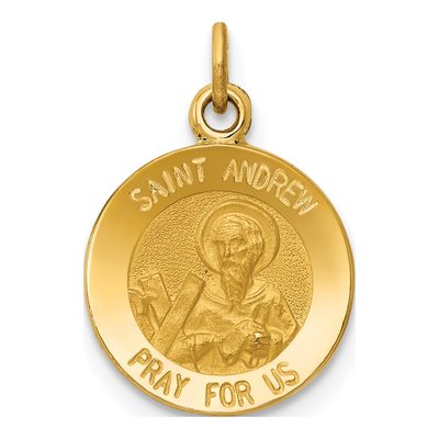 14K Yellow Gold Saint Andrew Medal Charm