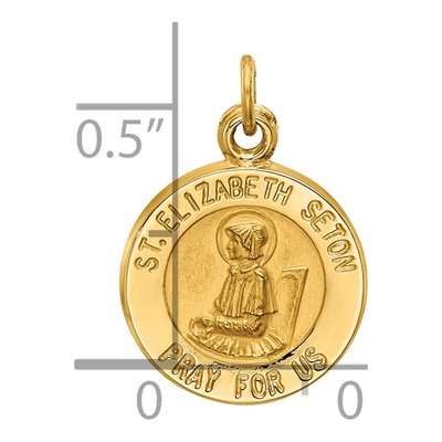 14K Yellow Gold Saint Elizabeth Seton Medal Charm – view 4