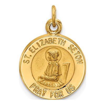 14K Yellow Gold Saint Elizabeth Seton Medal Charm