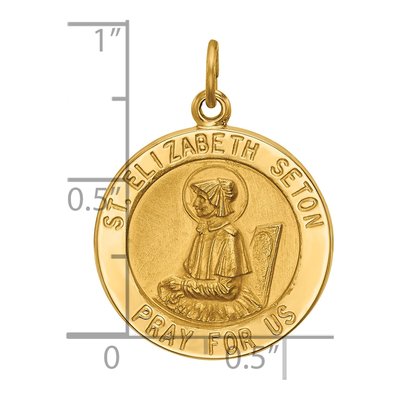14K Yellow Gold Saint Elizabeth Seton Medal Pendant – view 4