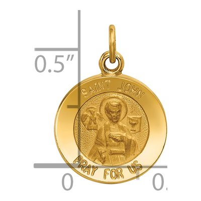 14K Yellow Gold Saint John Medal Round Charm – view 4
