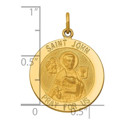 14K Yellow Gold Saint John Medal Pendant – view 4