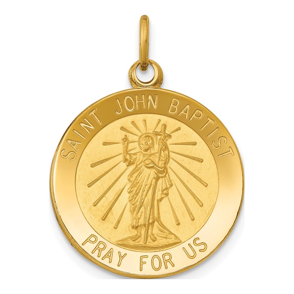 14K Yellow Gold St John Baptist Medal Pendant
