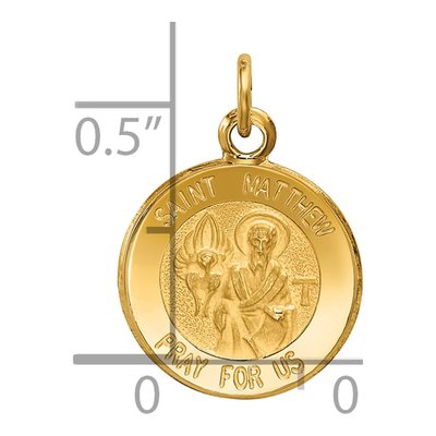 14K Yellow Gold Saint Matthew Medal Charm – view 4