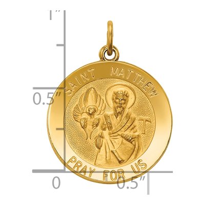 14K Yellow Gold Saint Matthew Medal Pendant – view 4