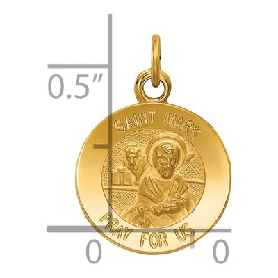 14K Yellow Gold Saint Mark Medal Pendant – view 4