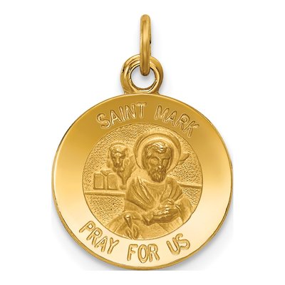 14K Yellow Gold Saint Mark Medal Pendant