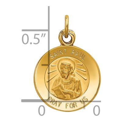 14K Yellow Gold Saint Paul Medal Pendant – view 4