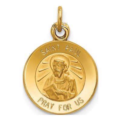 14K Yellow Gold Saint Paul Medal Pendant
