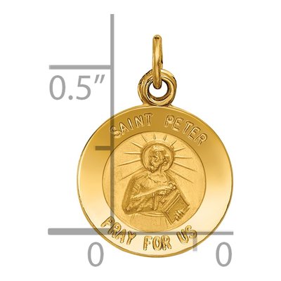 14K Yellow Gold Saint Peter Medal Charm – view 4