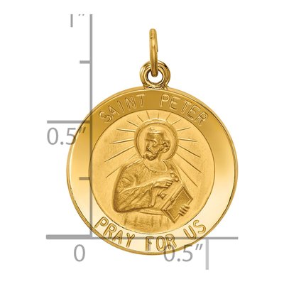 14K Yellow Gold Saint Peter Medal Pendant – view 4