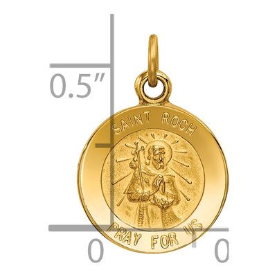 14K Yellow Gold Saint Roch Medal Pendant – view 4
