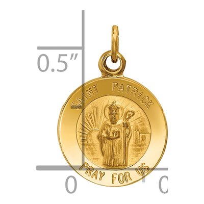 14K Yellow Gold Saint Patrick Medal Charm – view 4