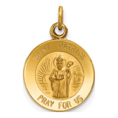 14K Yellow Gold Saint Patrick Medal Charm