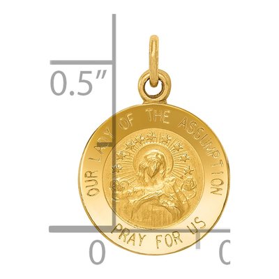 14K Yellow Gold Our of Assumption Medal Charm – view 4
