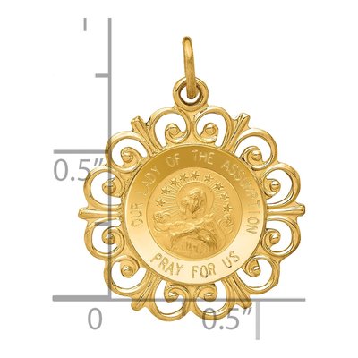 14K Yellow Gold Our of Assumption Medal Pendant – view 4