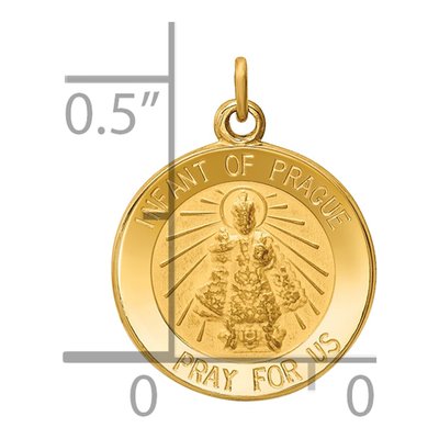 14K Yellow Gold Infant of Prague Medal Charm – view 4
