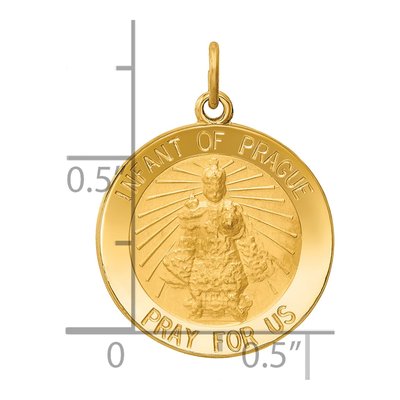 14K Yellow Gold Infant of Prague Medal Charm – view 4