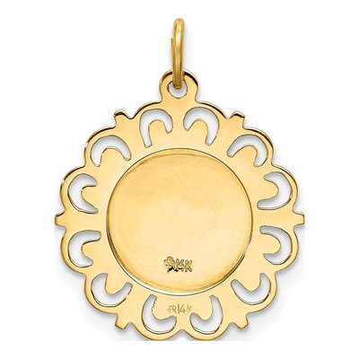 14K Yellow Gold Our of Lourdes Medal Pendant – view 5