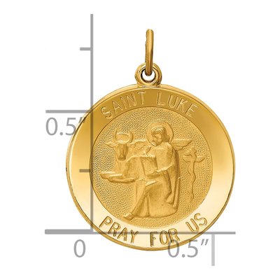14K Yellow Gold St Luke Medal Pendant – view 4