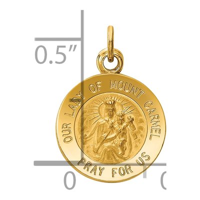 14K Yellow Gold Our of Mt Carmel Medal Charm – view 4