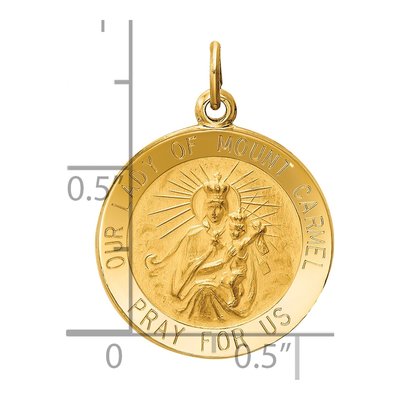 14K Yellow Gold Our of Mt Carmel Medal Charm – view 4