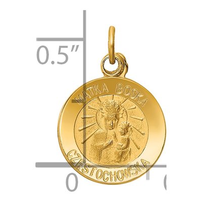 14K Yellow Gold Matka Boska Reversible Medal Pendant – view 4