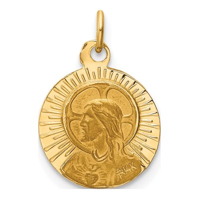 14K Yellow Gold Matka Boska Reversible Medal Pendant – view 5