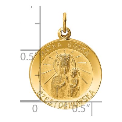 14K Yellow Gold Matka Boska Czestochowska Pendant – view 4