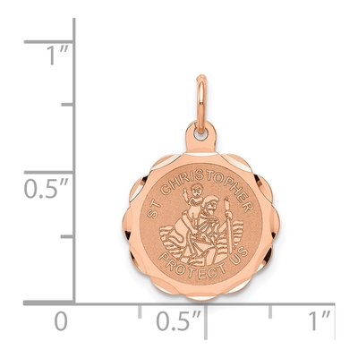 14K Rose Gold Saint Christopher Medal Charm – view 4